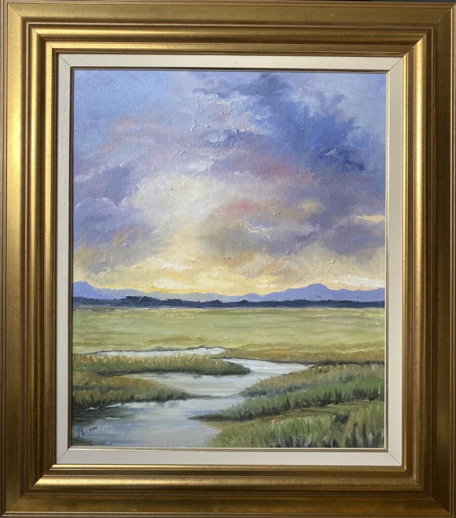 coucher de soleil sur le marais 55X46 2025